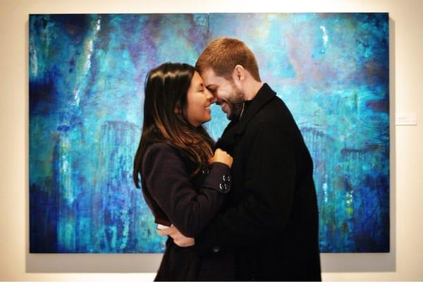 A shot I snagged as a friend proposed at the Art Center. Great artwork on display!