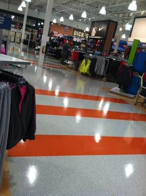 Newly waxed floors at Dicks Sporting Goods