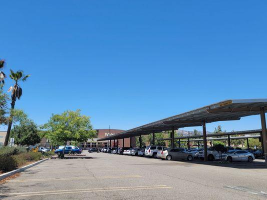 Walmart parking lot with solar panels