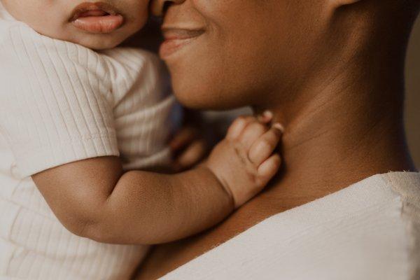 Intimate motherhood session at Kpelle Studio in Oklahoma City.