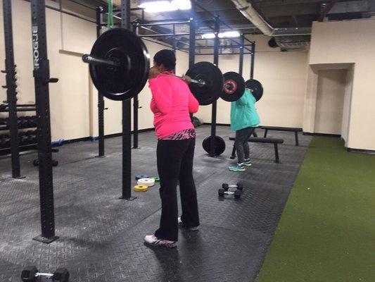 Ladies mid squatting