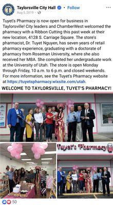 Short background on Dr Tuyet Nguyen. (Taken from Tuyet's Pharmacy Facebook page)