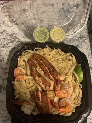 Seafood scampi combination