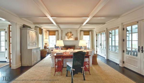 Living room in Saugatuck, Michigan residence. Design by Jonathan Lee Architects. #jaarch