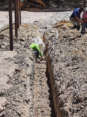 New construction water line for pasture animals