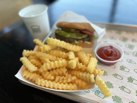 Veggie Shack with Gluten-free bun and Fries