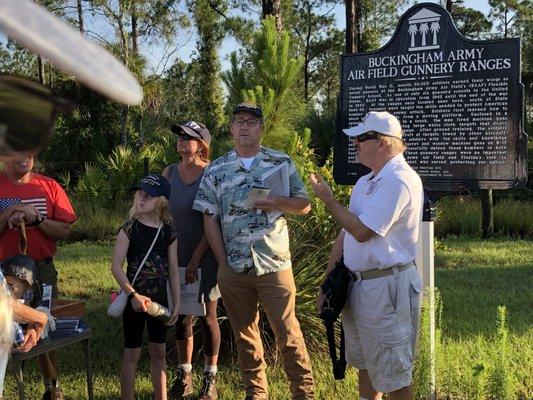 Ted and Jim from Southwest Florida Military Museum start the guided walk.