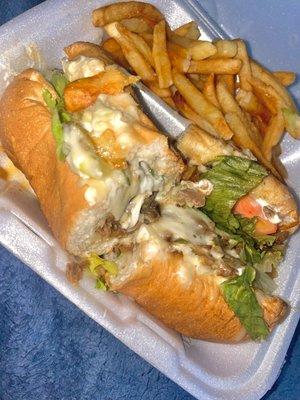 Philly Cheese and fries