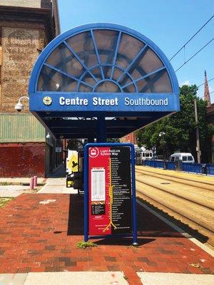 Moderately clean outdoor light rail station in Mt. Vernon.