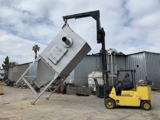 Laying down a dust collector in Santa Fe Springs, CA