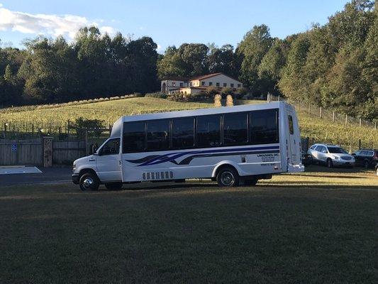 Shuttle buses are great for wedding guest transportation.