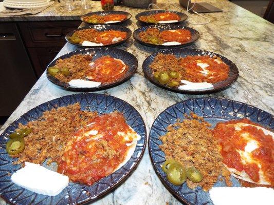 Chorizo and Huevos Rancheros.