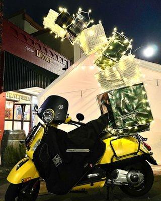 RevMoto helps host a monthly group ride in & around Wine Country.    (Festival of Lights Ride, Dec. 2021)