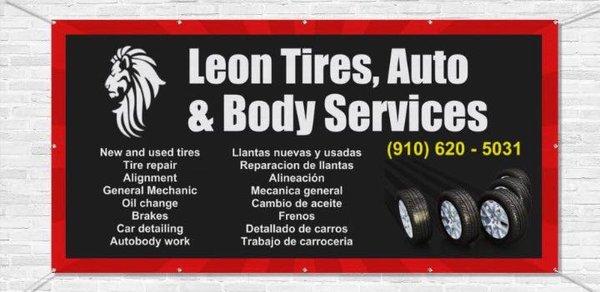 We sell new and Used tires Tire Repair Alignments General Mechanic Oil Change Brakes Car Detailing Autobody Work