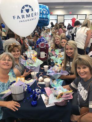 A picture of some school staff and teachers sitting at our table for teacher appreciation day! #supportourteachers