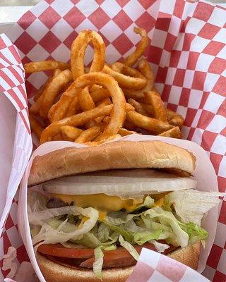 Cheeseburger and fries