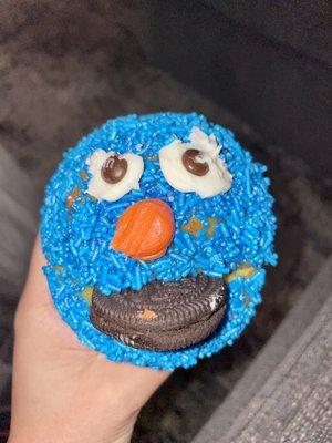 Cookie Monster lemon cupcake