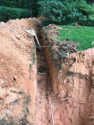 New copper line for replacement of main water service