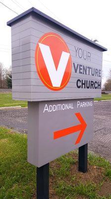 5 feet by 4 feet parking solution,  Marquee sign.