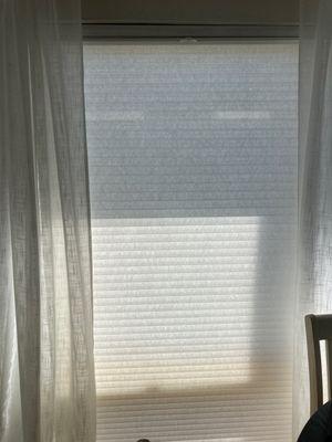 A cleaned Hunter Douglas shade.