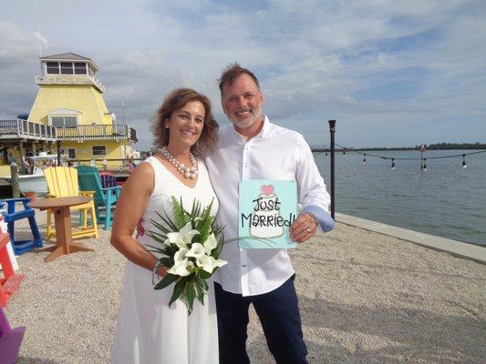 Just moved to Florida!  Just married in Florida at the Sunset Terrace at Stump Pass, Englewood, FL.