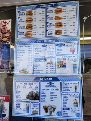 The menu posted on the walkup window