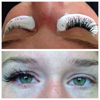 One eye with novalash extensions & one eye natural!