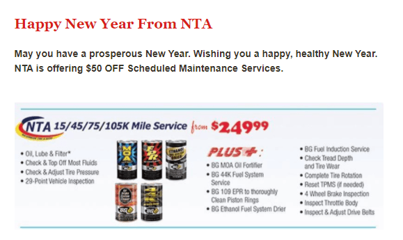 Happy New Year From NTA- Save $50