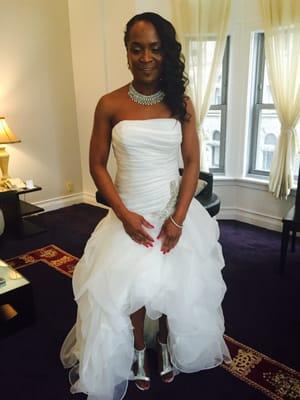 Our lovely wedding client! Hair done by Kay