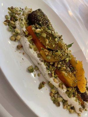 Carrot. Ricotta & Pistachio Appetizer