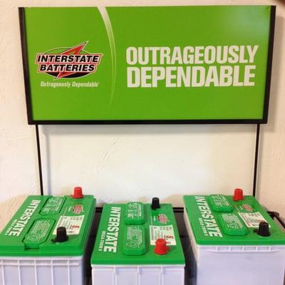 We stock interstate batteries!