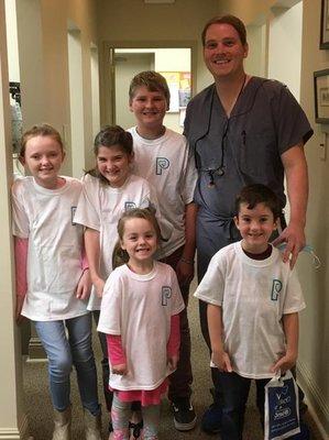 How about a group photo with their dentist Dr. Wheeler!