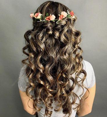 Long hair updo