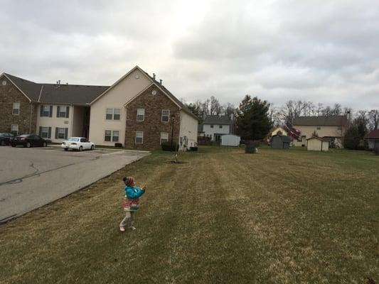 Flying a kite in front of 427