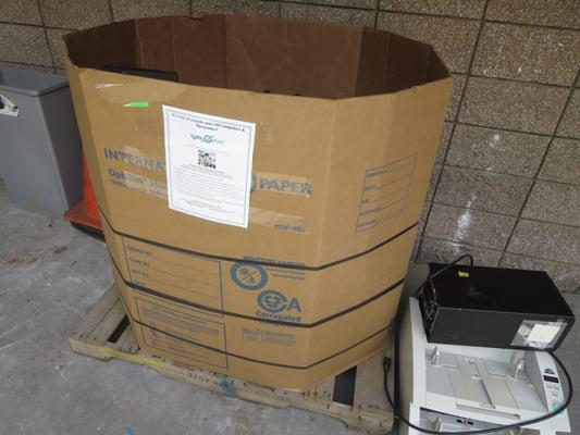 Drop-off box for electronics recycling at our office building. Free service.