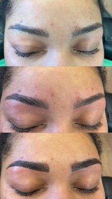 Eyebrow threading and eyebrows tinting