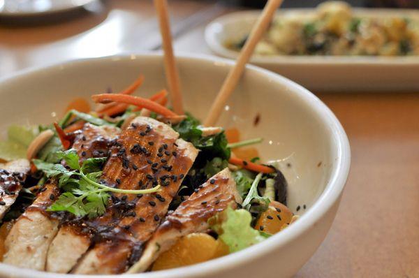 Asian chicken glazed salad