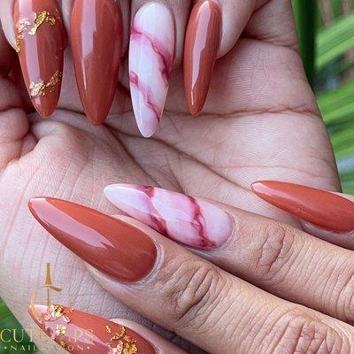 Gel Fullset with Marble Design