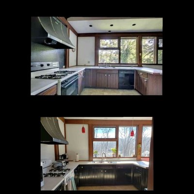 Before and after kitchen refresh.