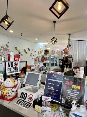 Cashier area for admission, food & drinks