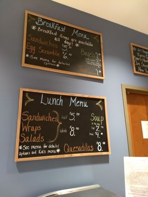 Menu boards.