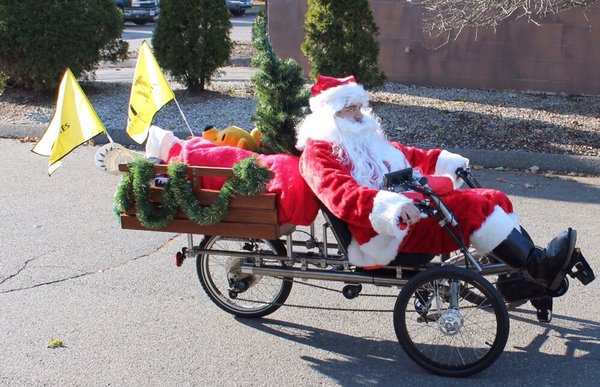 Even Santa uses a Ti-Trike cargo bike for some deliveries