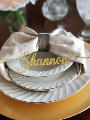 Glittered placecards