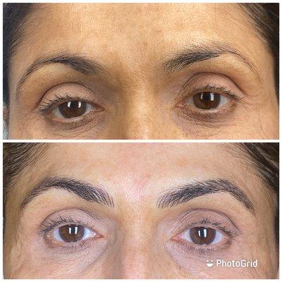 Microblading eyebrows before and after