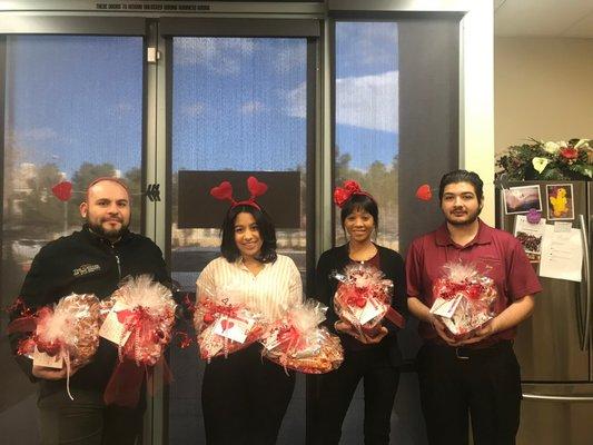 Spreading Valentine's cheer in the local community.