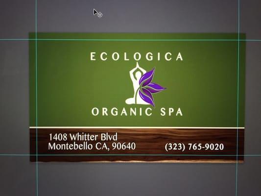 Business Card & Logo for Ecologica Organic Spa in Montebello.