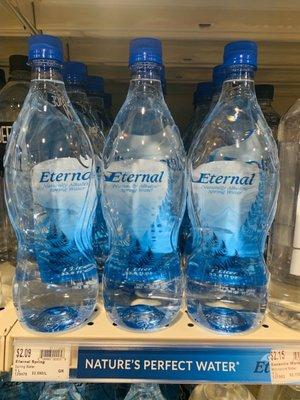 Spring Water with Natural Electrolytes, Natural pH, and Naturally Alkaline, Eternal Water. Happy it's here at Natural Grocer's!