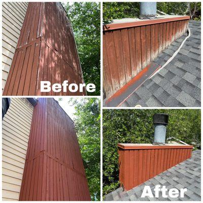 Wood siding and chimney restoration