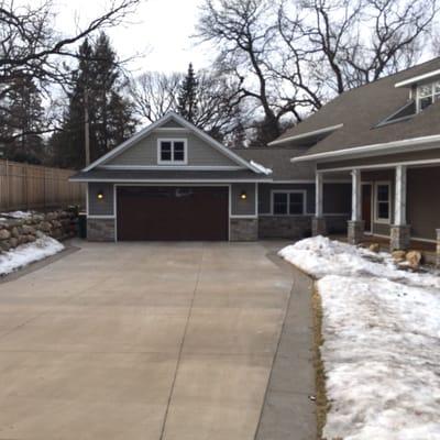 Garage addition on beautiful home on White Bear Lake, Mn