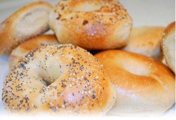 Everthing bagels, very popular, baked fresh through out the day.